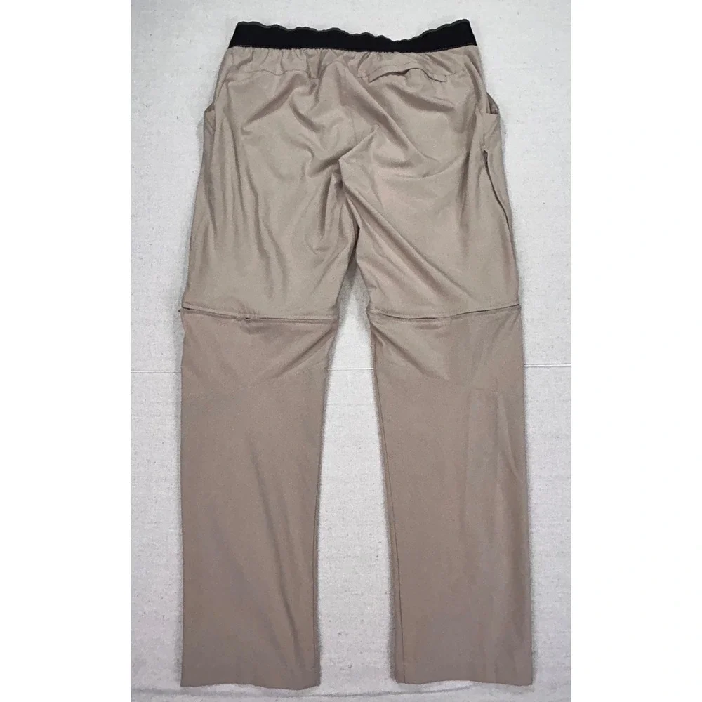 The North Face Mens 35 Tan Convertible Hiking Pants Zip Off Shorts Khaki Outdoor